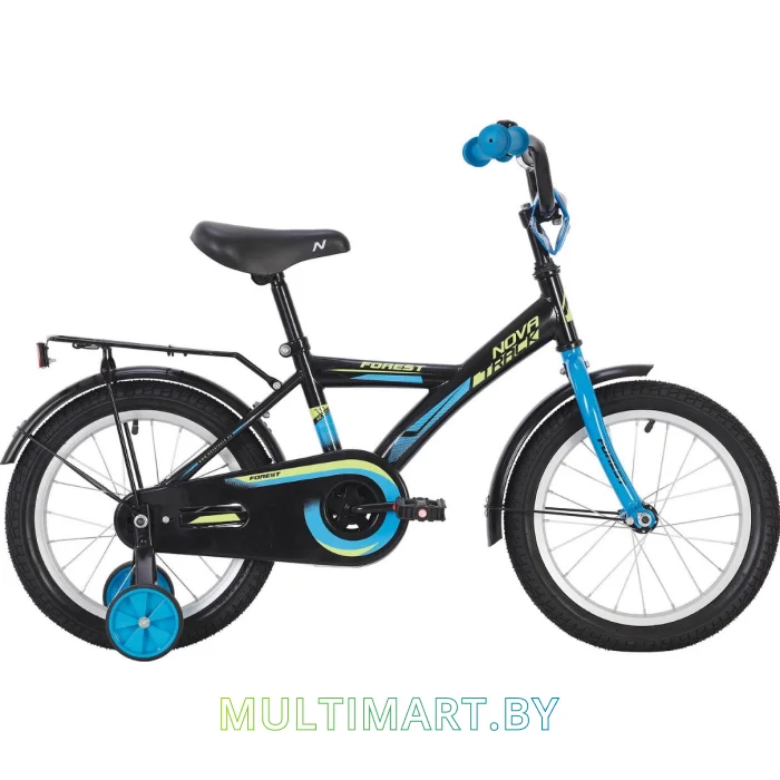 Детский велосипед Novatrack Forest 161FOREST.BK20 (черный/голубой, 2020)